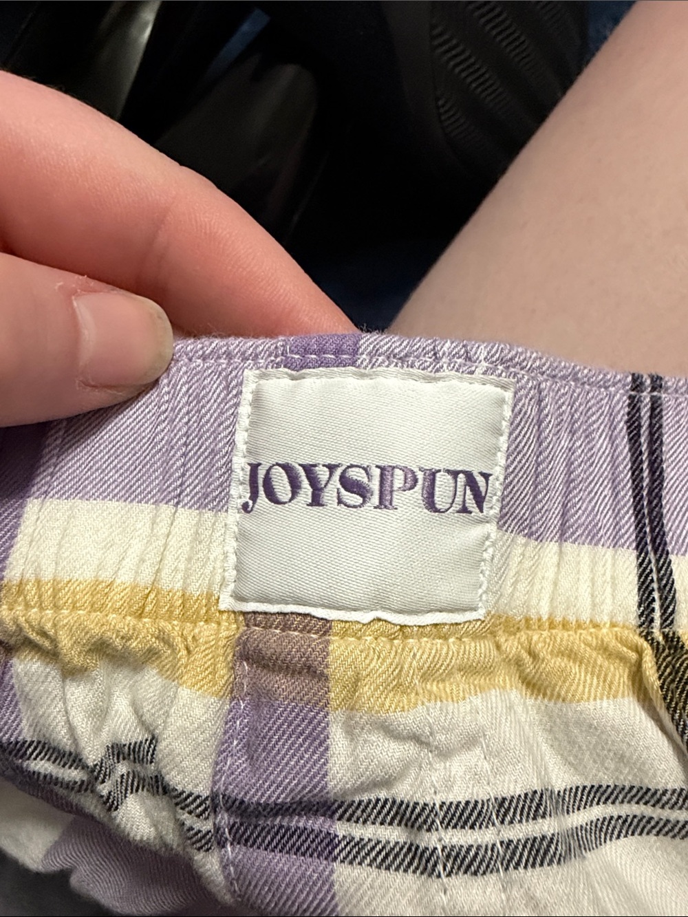 Plaid Sleep Shorts in Lavender & White — Unbranded - Picture 2 of 3